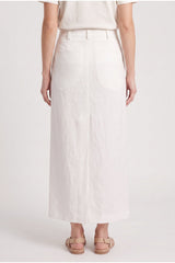 Women's Off White Linen Skirt