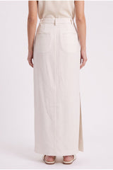 Women's White Wool Maxi Skirt