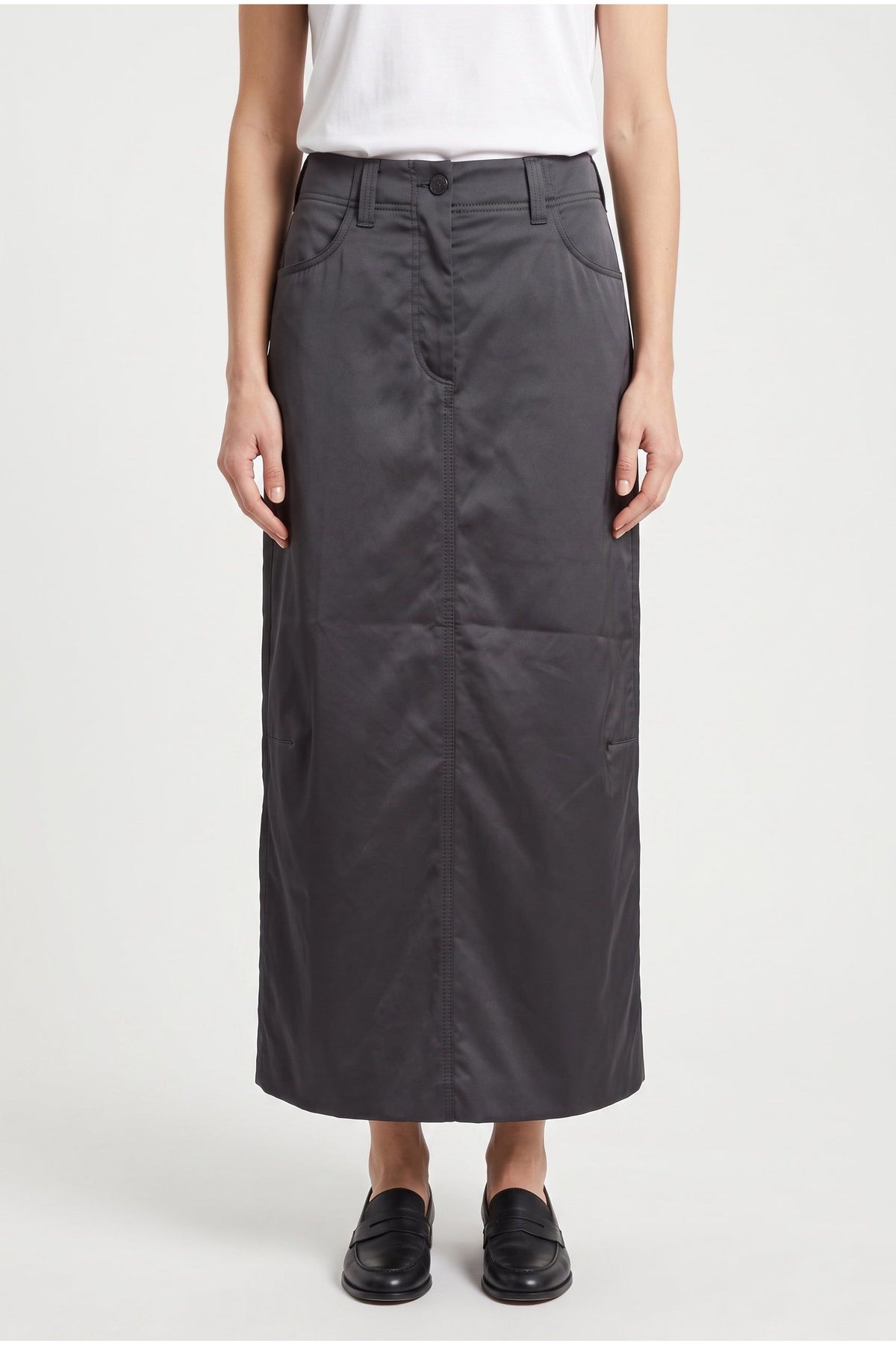 Women's Dark Grey Midi Skirt