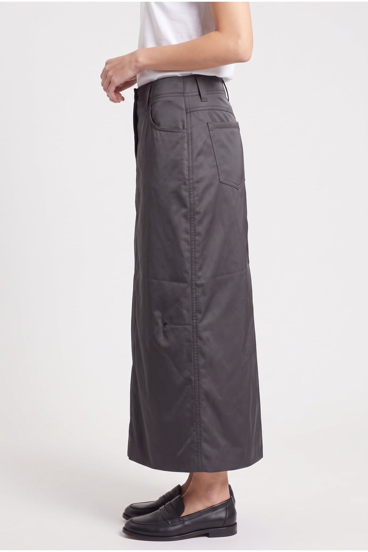 Women's Dark Grey Midi Skirt