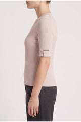 Women's Light Pink Ribbed Shirt