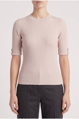 Women's Light Pink Ribbed Shirt