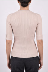 Women's Light Pink Ribbed Shirt