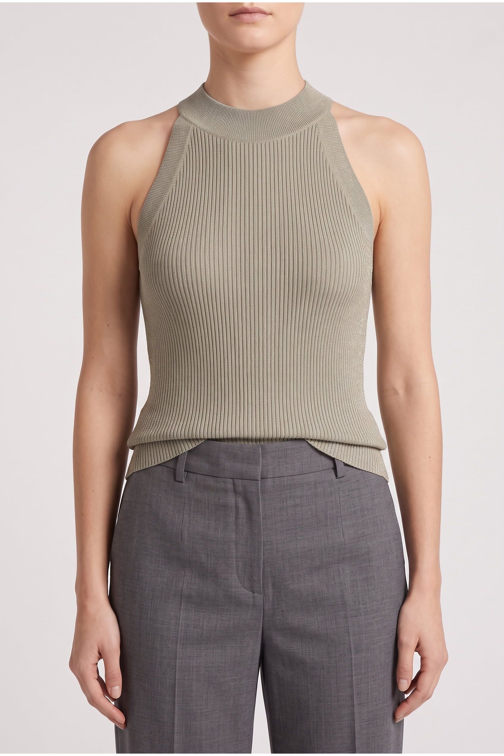 Women's Light Green Cashmere Tank Top
