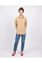 Brunello Cucinelli Women's Beige Linen Blend Shirt