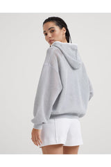 Women's Light Grey Mesh Zip Hoodie
