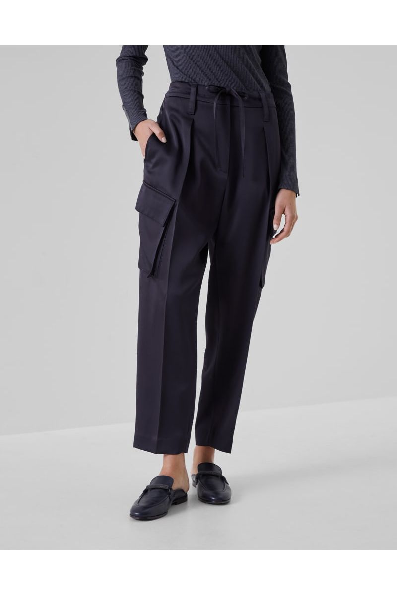 Women's Dark Blue Cargo Trousers