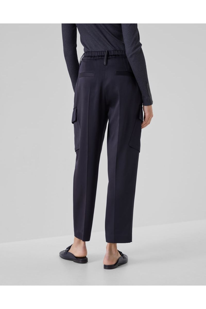 Women's Dark Blue Cargo Trousers