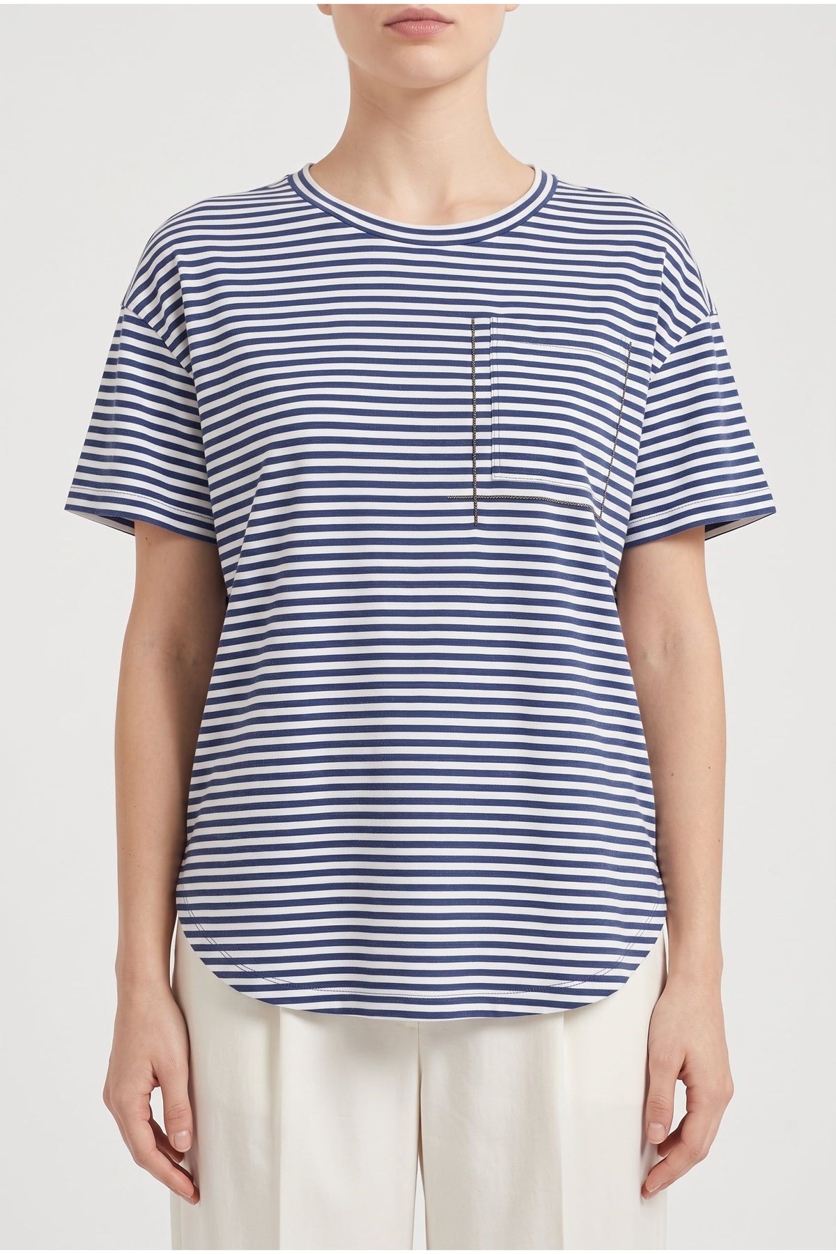 Women's Blue Striped Relaxed Shirt