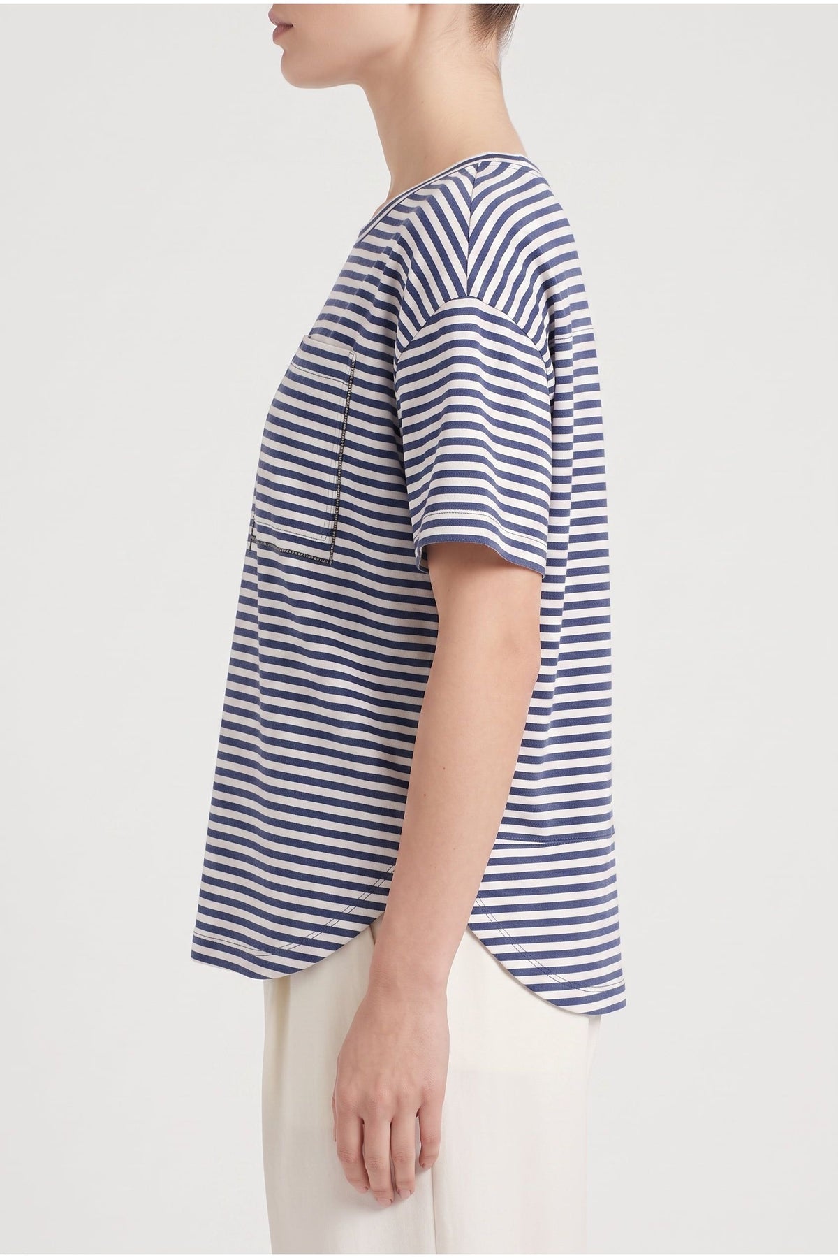 Women's Blue Striped Relaxed Shirt