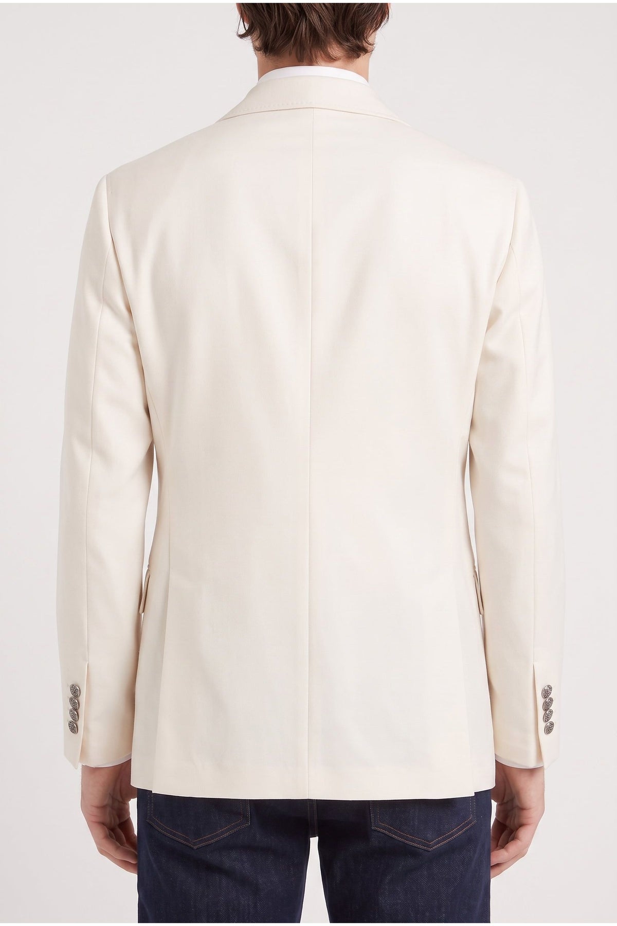 Brunello Cucinelli Men's Off White Wool Cotton Blazer