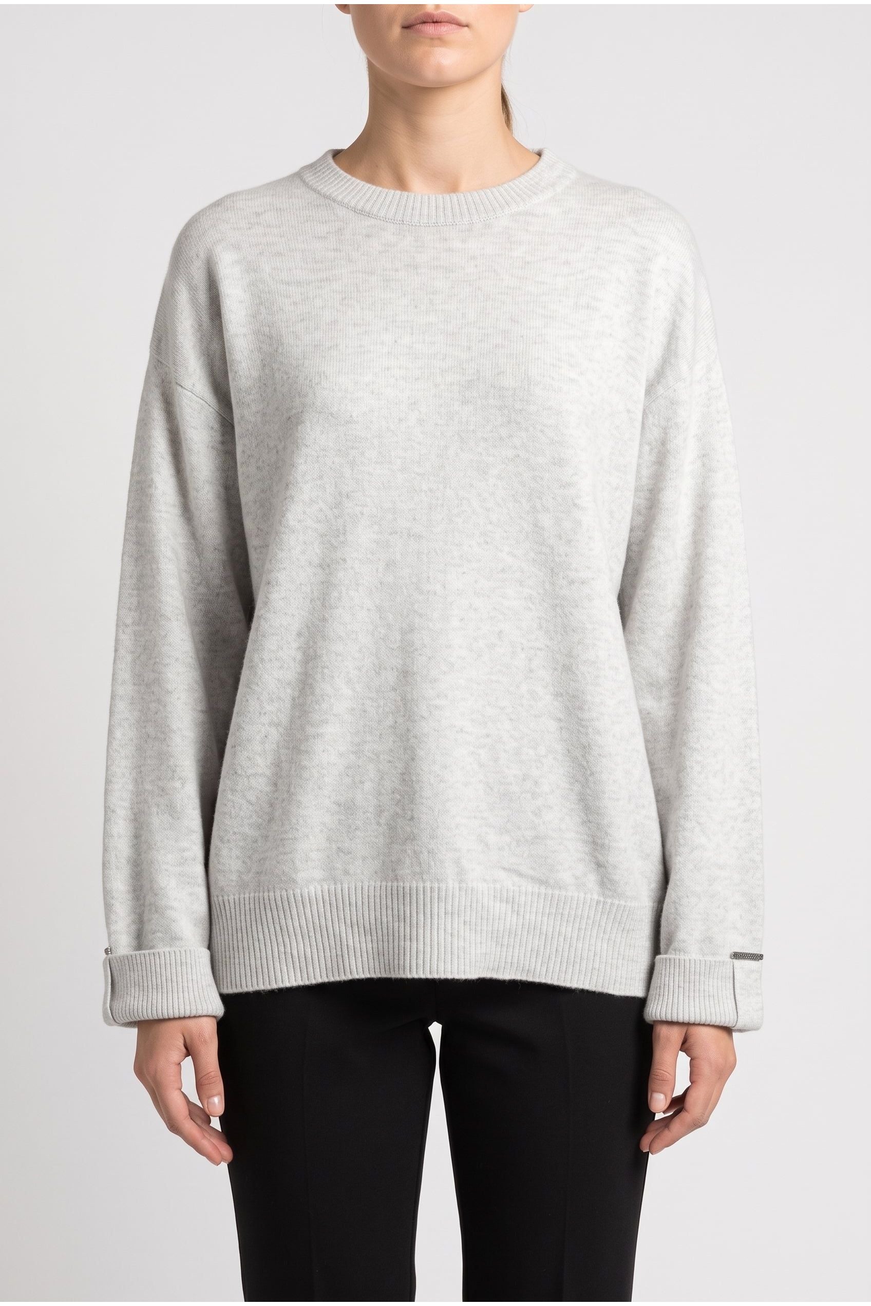 Brunello Cucinelli Women's Light Grey Wool Sweater