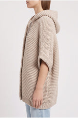 Women's Beige Cotton Knit Sweater