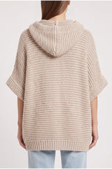 Women's Beige Cotton Knit Sweater