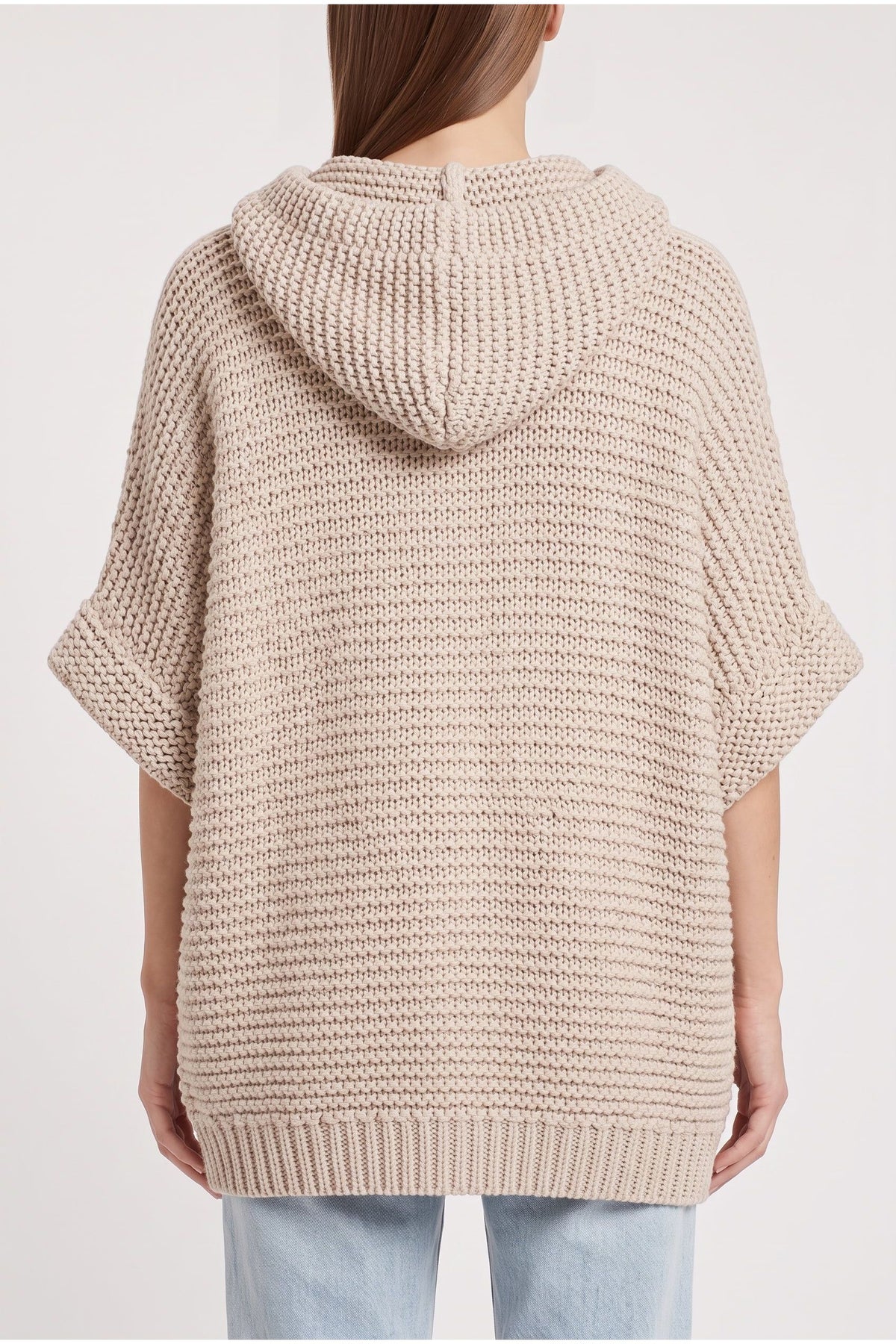 Women's Beige Cotton Knit Sweater