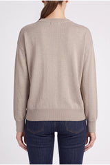 Women's Beige Cashmere Striped Sweater