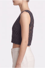 Women's Dark Grey Linen Silk Tank
