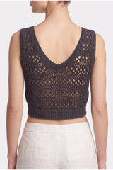 Women's Dark Grey Linen Silk Tank