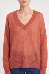 Brunello Cucinelli Women's Rust Wool Mohair Sweater