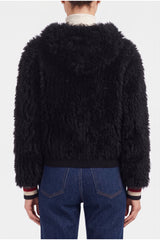 Brunello Cucinelli Women's Black Fuzzy Button Sweater