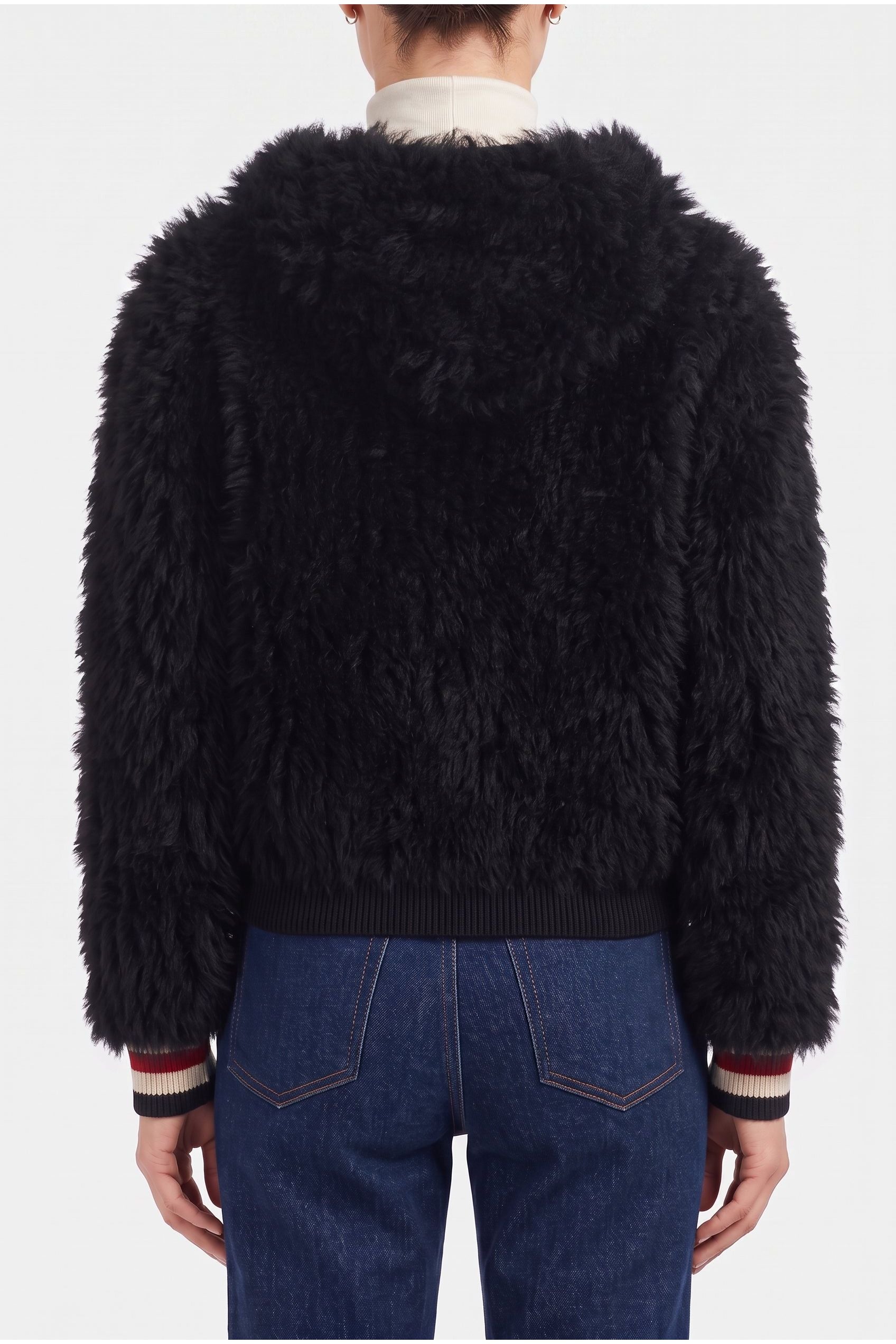 Brunello Cucinelli Women's Black Fuzzy Button Sweater