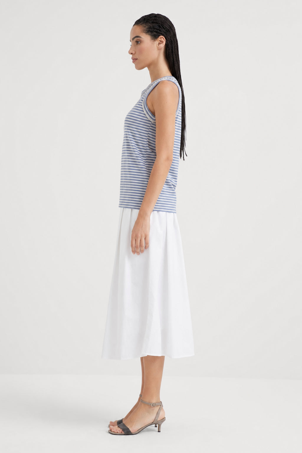 Women's Blue Striped Cotton Shirt