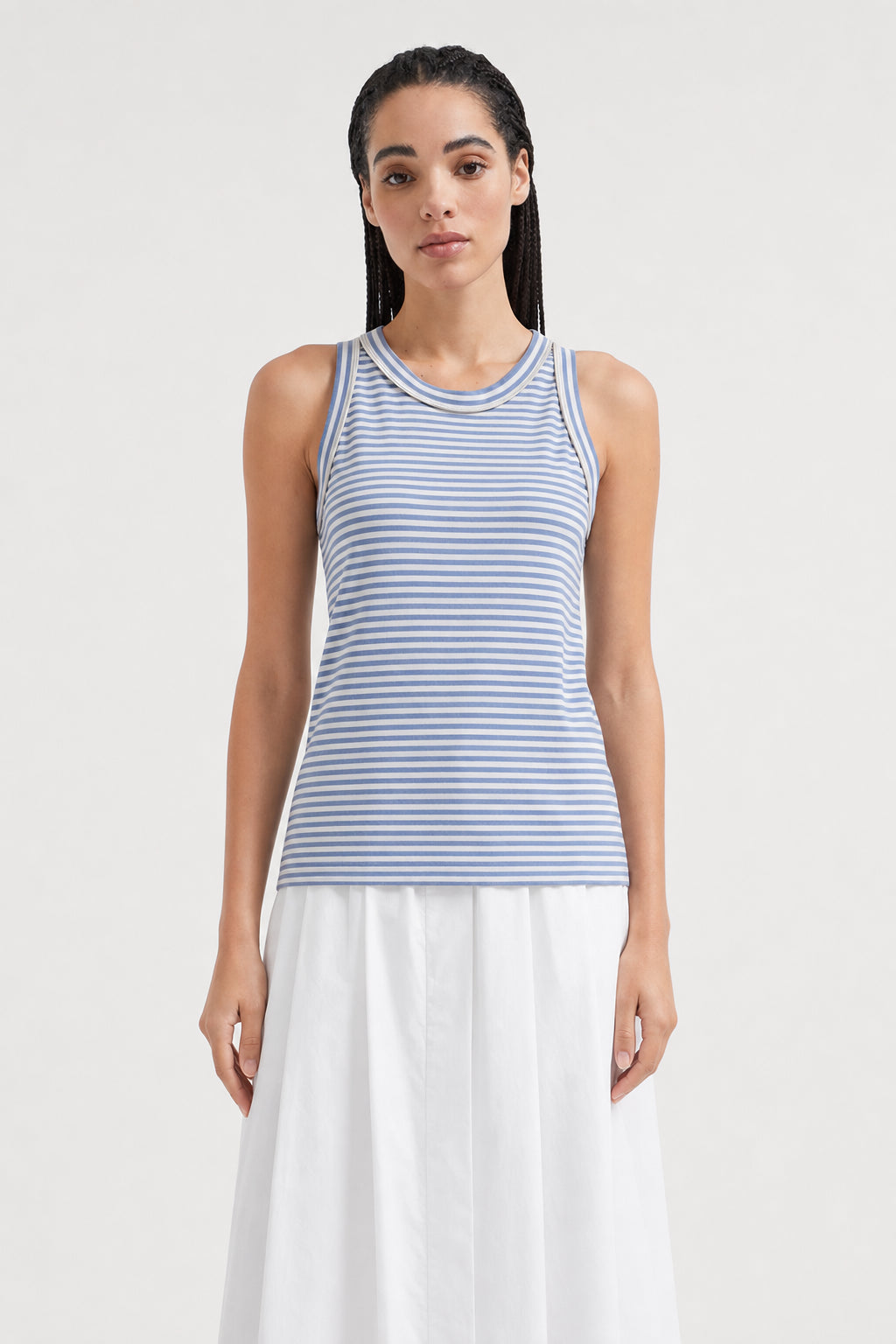 Women's Blue Striped Cotton Shirt