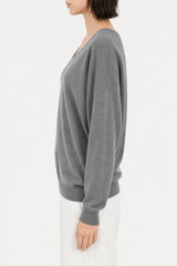 Brunello Cucinelli Women's Grey Wool V Neck Sweater