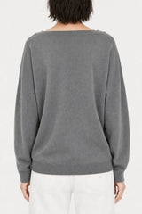Brunello Cucinelli Women's Grey Wool V Neck Sweater