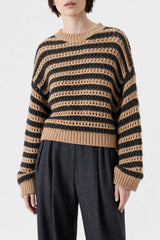 Brunello Cucinelli Women's Striped Wool Silk Sweater