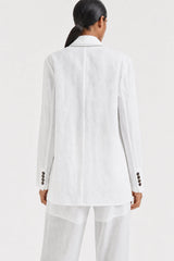 Women's White Relaxed Cotton Blazer