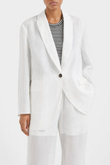 Women's White Relaxed Cotton Blazer