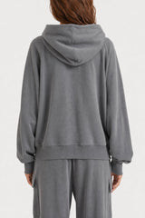 Women's Grey Cotton Zip Hoodie