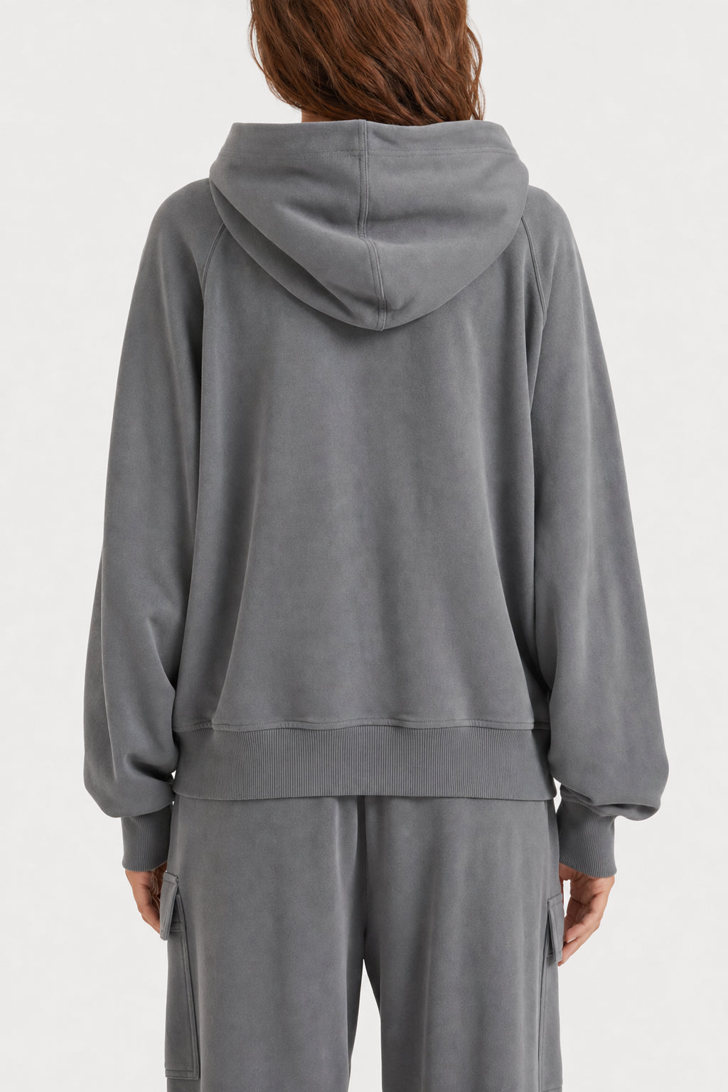 Women's Grey Cotton Zip Hoodie