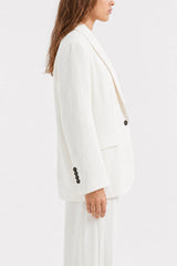 Women's Off White Linen Blend Jacket