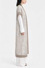 Brunello Cucinelli Women's Beige Long Openwork Sweater