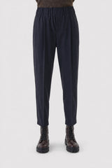 Brunello Cucinelli Women's Navy Wool Blend Trousers