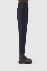 Brunello Cucinelli Women's Navy Wool Blend Trousers