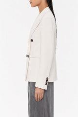 Women's Cream Double Breasted Jacket