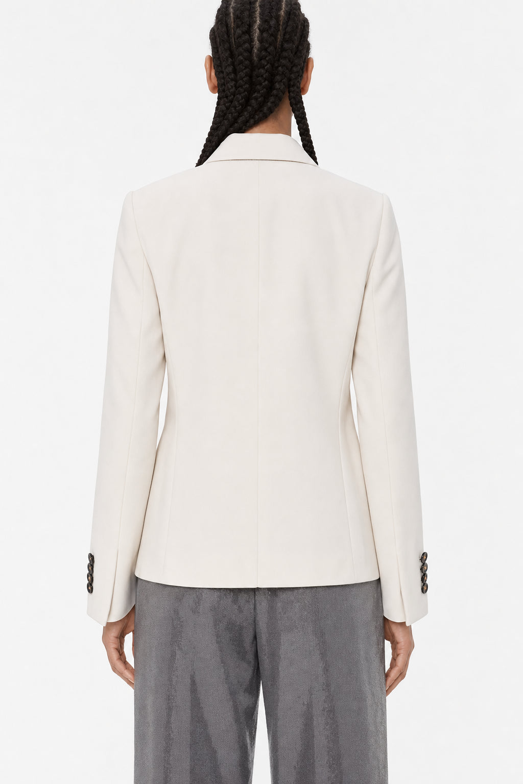 Women's Cream Double Breasted Jacket