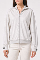 Women's Off White Zip Up Sweater