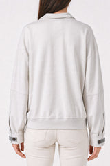 Women's Off White Zip Up Sweater