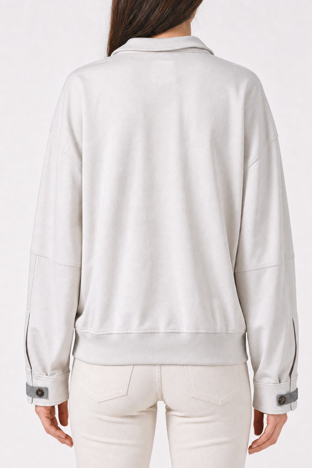 Women's Off White Zip Up Sweater
