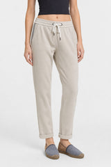 Women's Light Beige Cotton Trousers