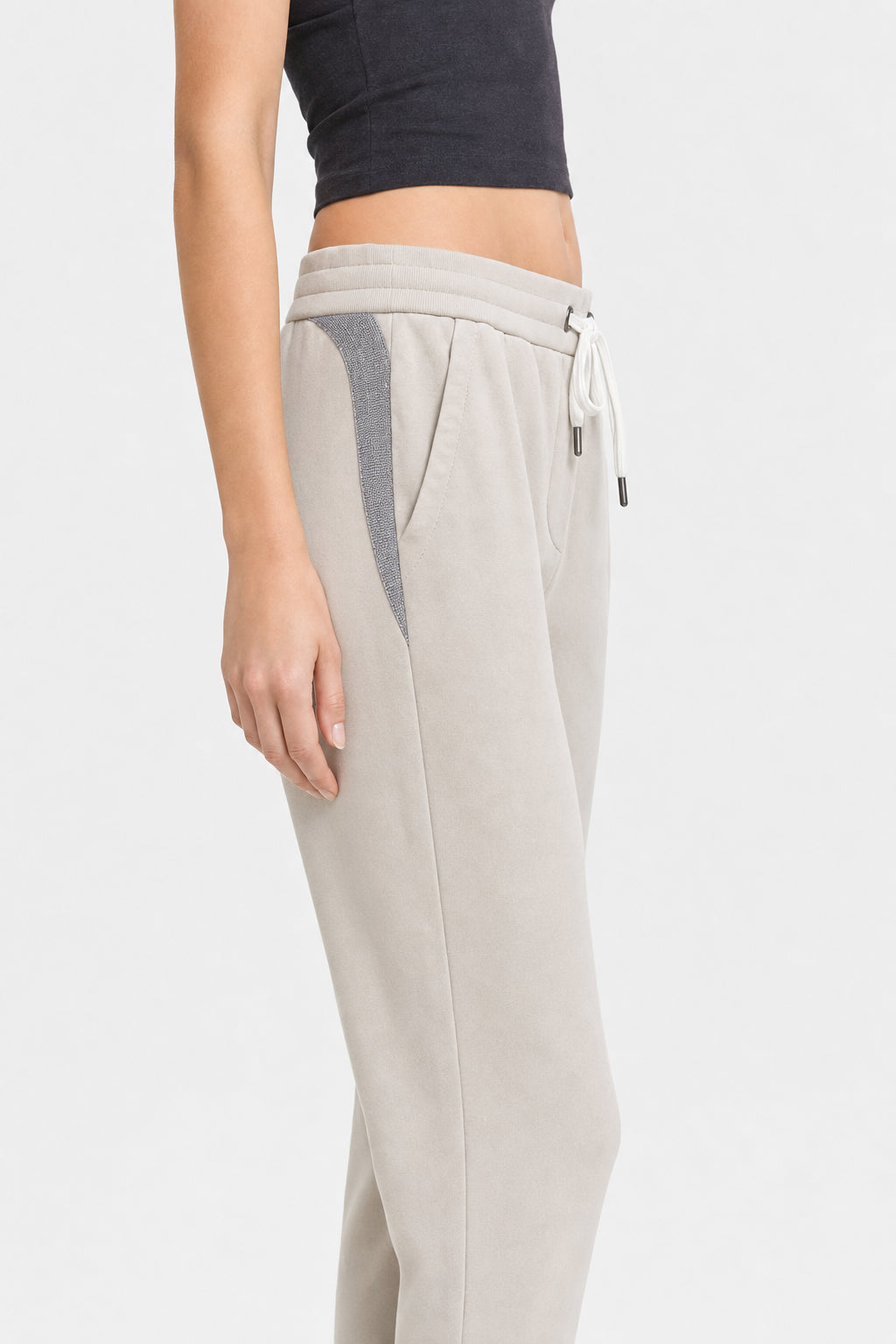 Women's Light Beige Cotton Trousers