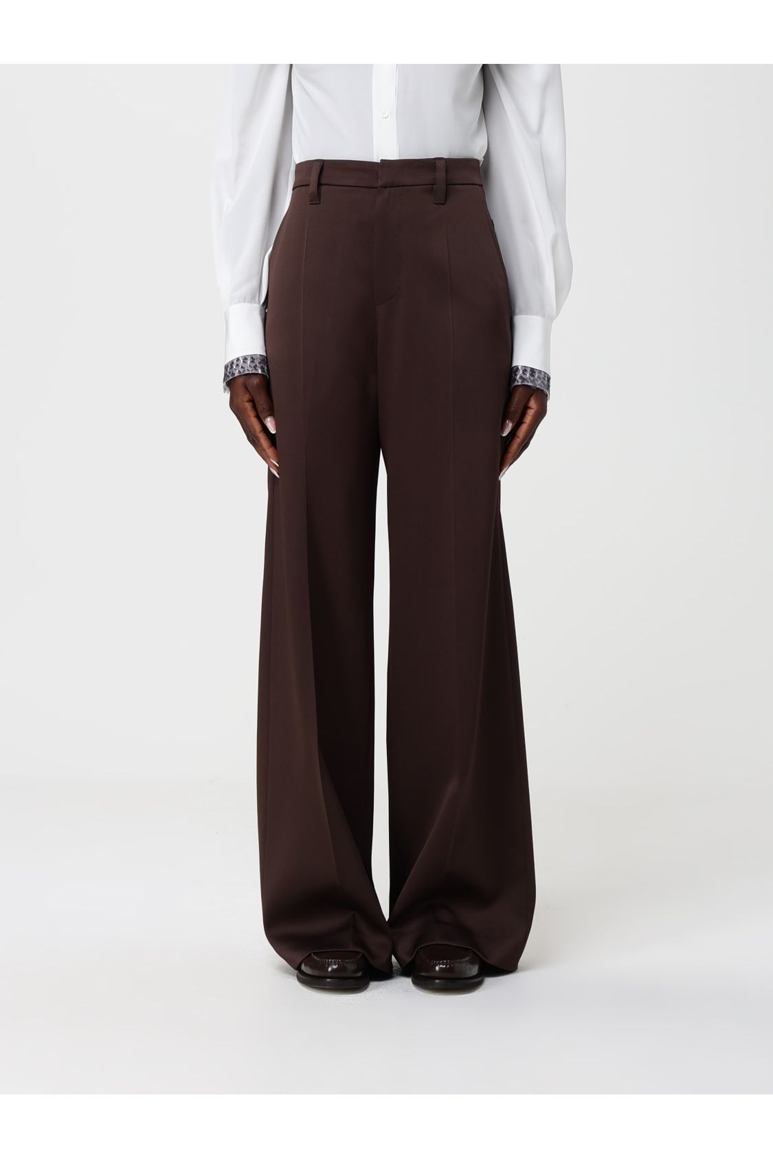 Women's Dark Brown Wide Trousers