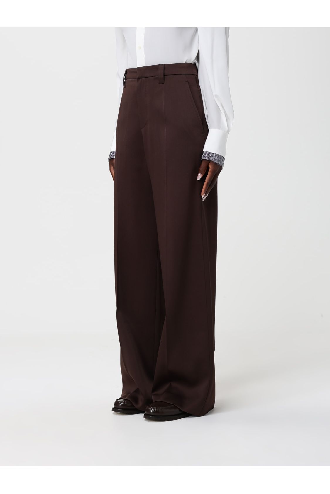 Women's Dark Brown Wide Trousers
