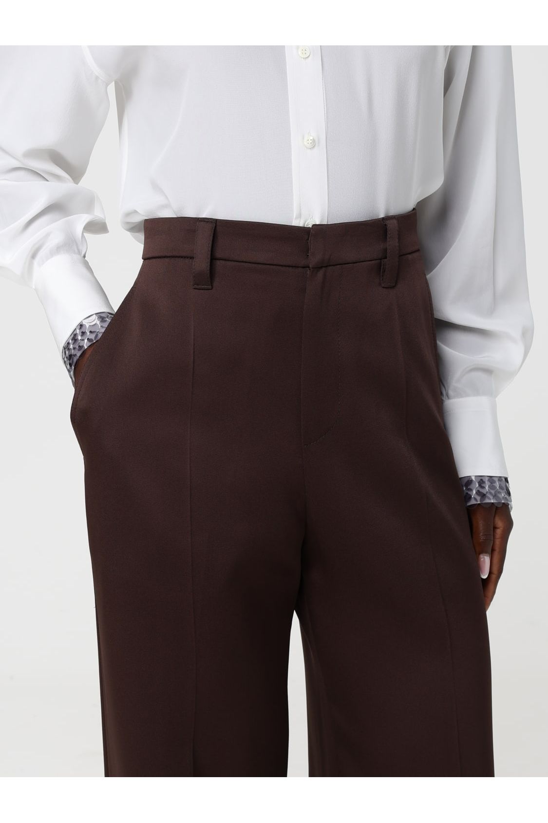 Women's Dark Brown Wide Trousers