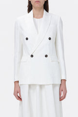 Brunello Cucinelli Women's White Double Breasted Jacket