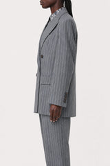 Women's Grey Pinstripe Double Breasted Jacket